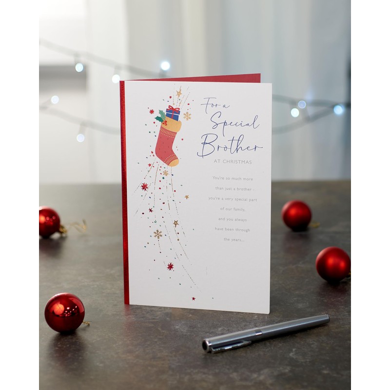 UK Greetings Christmas Card for Brother - Sentimental Design