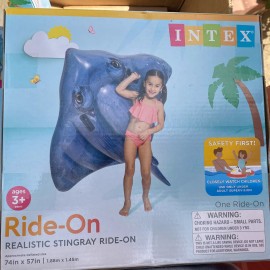 Intex Realistic Stingray Ride-On 74 in x 57 in Giant Floatie Big Pool Lake NEW