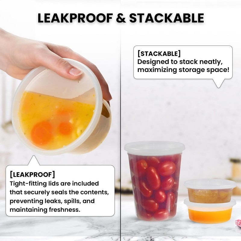 Klex Deli Containers with Airtight Lids, BPA Free Heavyweight Plastic