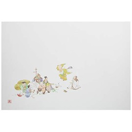 若泉 Lacquerware Fine Paper Mat The 3 Equal Long Table Mat 吉祥 Series 七福神 Stamped 100 Piece B – 26 – 38 