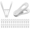 30 Pack Hanger Clips for Pants, Skirts, Baby Clothes, White
