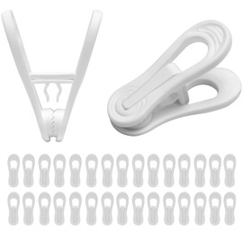 30 Pack Hanger Clips for Pants, Skirts, Baby Clothes, White