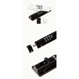 Combination Bolt gate Lock (OWACH AL-971) Combi Bolt Latch,Sliding Barrel Bolt Lock, Stainless Steel Sliding Bolt (Black)