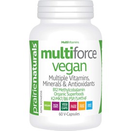 Prairie Naturals Multi-Force Vegan Vitamins, Minerals, & Greenfoods Capsule - 60 Count