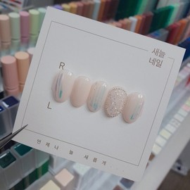 Glass piece pixie nail - None / 유리 조각 픽시네일 - 없음