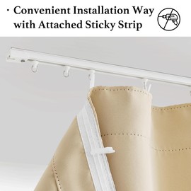 RYB HOME Door Curtain with Flexible Ceiling Track, Blackout Privacy Curtains for Doorway French Door Bedroom Living Room Bay Window Room Partiton Renter, W 36 x L 80 in, Beige, 1 Panel