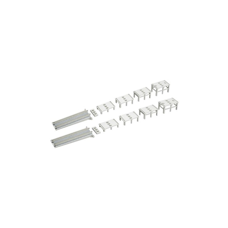 N Double Track Incline Basic Pier Set