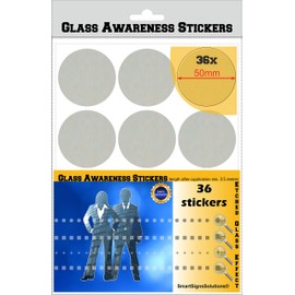 Glass Awareness Stickers 50mm Circles Dots Etched Effect Frosted Film Patio Doors Shops Office Public Areas