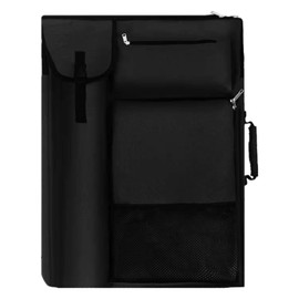 TreochtFUN Art Portfolio Case 19 x 25,Drawing Portfolio Case With Backpack for Artist,Portfolio Folder for Artwork Sketch Canvas Board(Black)