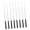 NOLITOY 8pcs Telescopic Barbecue Forks Set Stainless Steel Extendable Marshmallow
