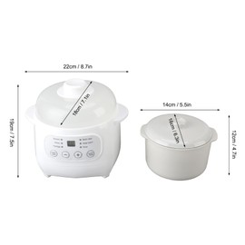 Haofy 200W Mini Ceramic Stew Cooker, 1L Capacity Electric Slow Cooker Porridge Soup Pot, Multifunctional with PTC Heating Technology