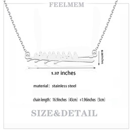 FEELMEM Rowing Necklace - Crew Team Pendant - Boater, Kayak Gift - Skipper, Coach Gift