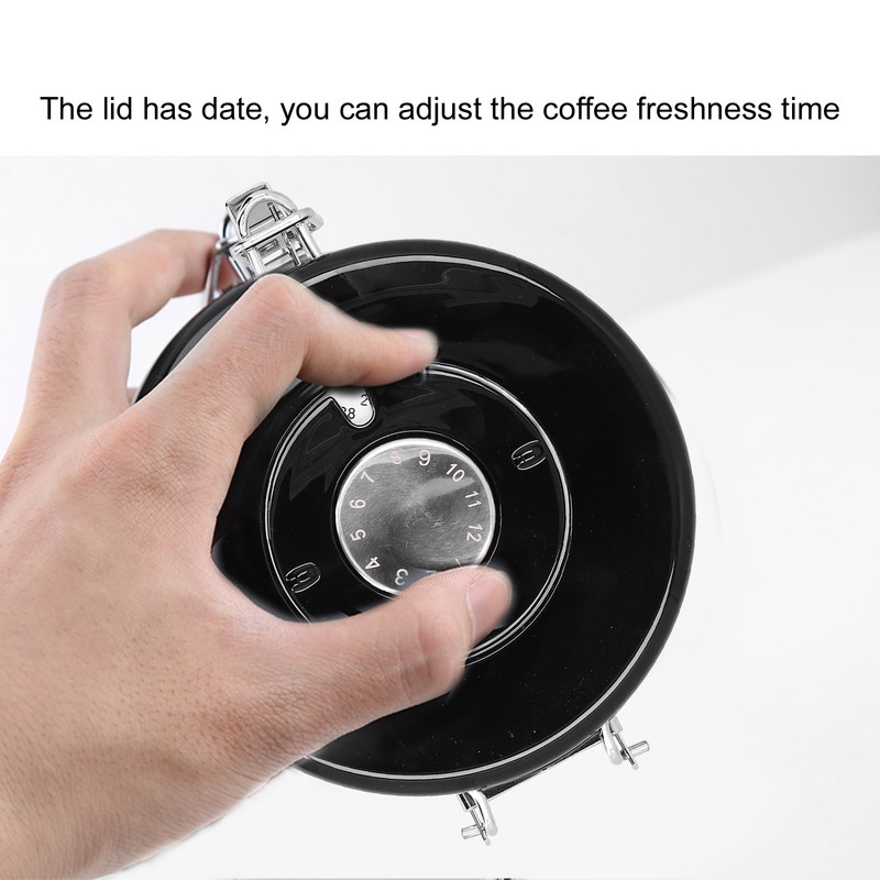 Sealing Container with Spoon Stainless Steel Coffee Beans Canister with