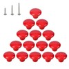 HUAMULAN 15PCS Red Glossy Ceramic Knobs Button Mushroom Round Cabinet