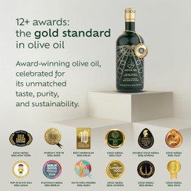 Noor Fès Cold Pressed Olive Oil | Premium Moroccan Picholine Olives | Award Winning | Less than 0.15% Acidity | Extra Virgin Oil | Handpicked & Organic | Great as a Gift | Pack of 2