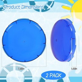 Foxtell 7.5" Universal Underwater Pool Light Lens – 2 Pack Replacement Incandescent Cover for Inground Pool, Blue Light Filter for Spa, Tub, Pond, Outdoor Water Feature