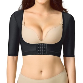 BRABIC Women’s Shapewear Tops Post Surgery Compression Sleeve for Arm Shaper(Black, Large)