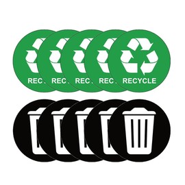 Haobase 5 Pairs Recycle Sign Sticker Trash Can Decal - 7 cm x 7 cm - Self Adhesive Vinyl