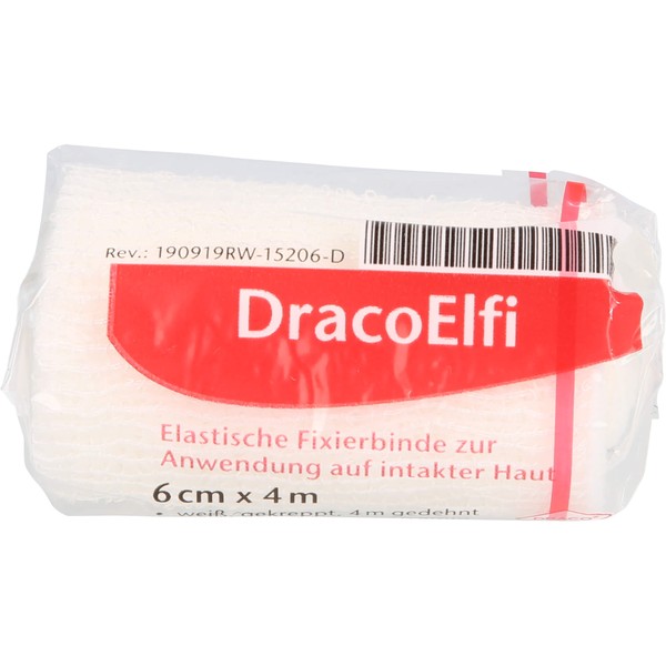 DracoElfi 6 cm x 4 m weiß elastischer Fixierverband, 1.0 St. Binde