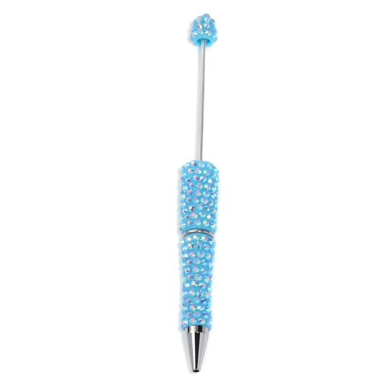 【P160】5pcs Beadable Pens in Solid Colors with Rhinestones and Flatback