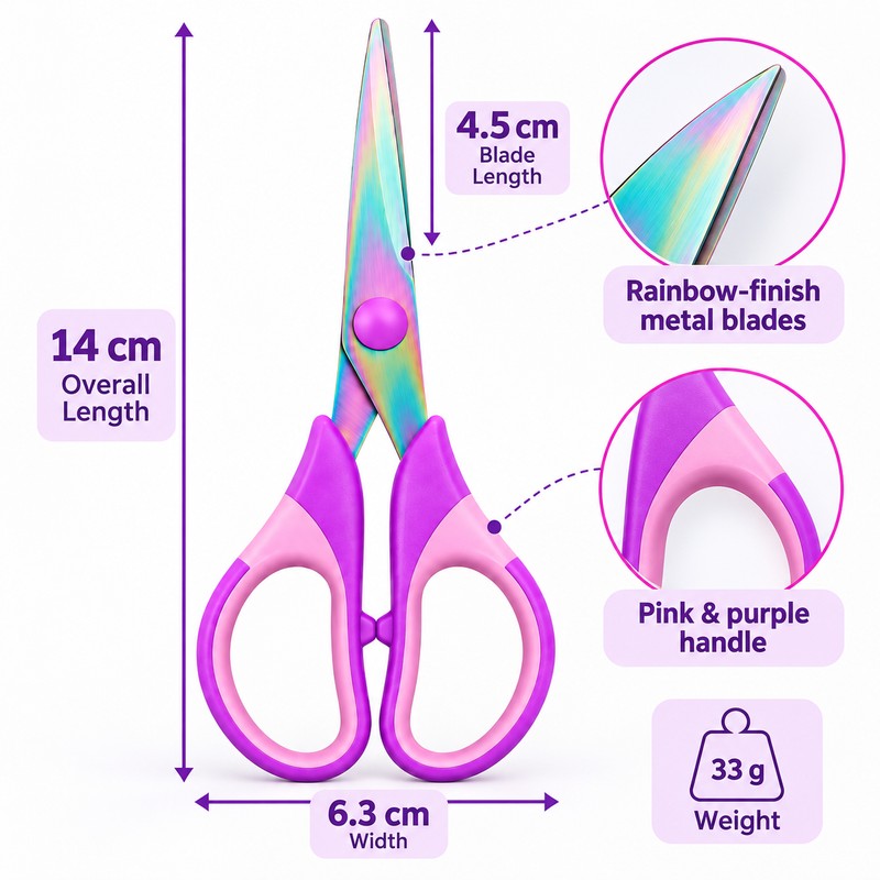 Titanium-Plated Craft Scissors for Sewing & DIY Projects – Versatile