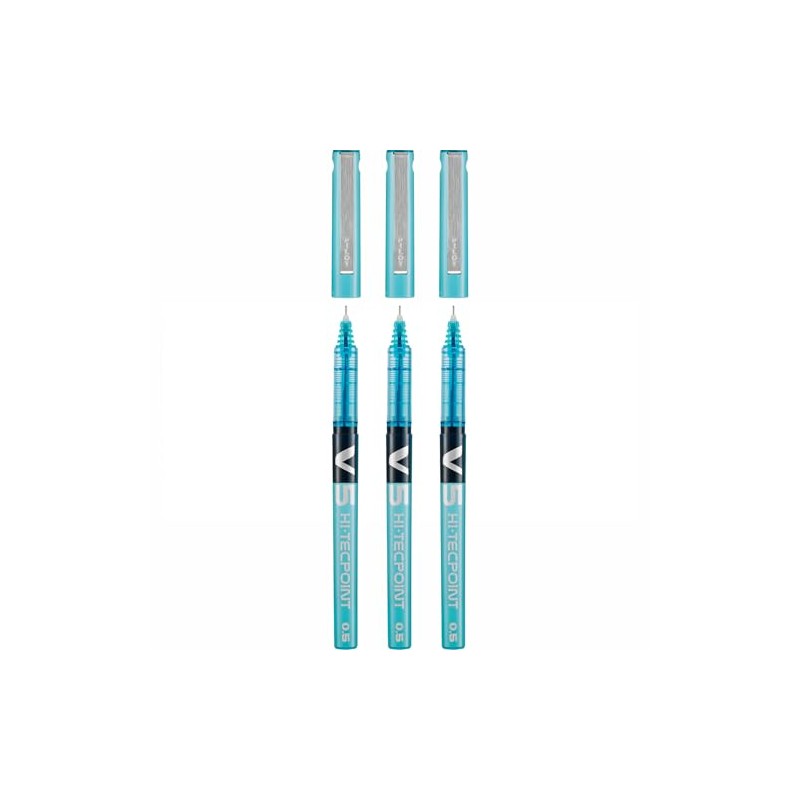 Pilot V5 Hi-Tecpoint Liquid Ink Rollerball Pen Pack of 3
