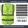 JKSafety 9 Pockets Class 2 High Visibility Zipper Front Safety