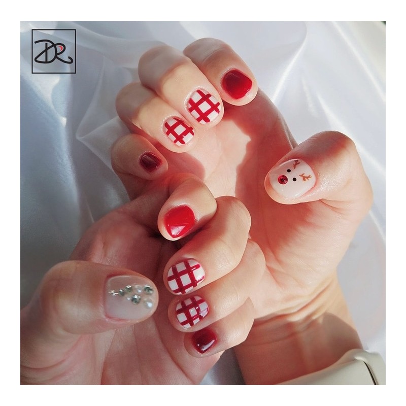 Dara Beauty December Art of the MonthRed Check Nail❣ -