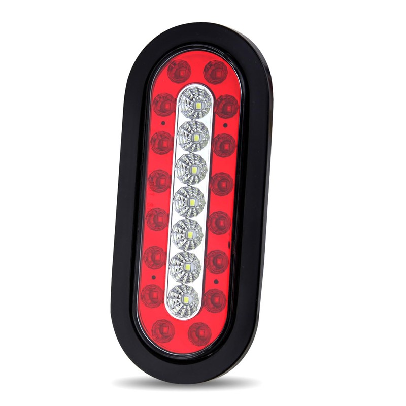 Traberm 6Pcs 6" Inch Oval Led Trailer Tail Lights Red