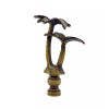 Lite Accents Lamp Finial-COCONUT PALM TREE-Aged Brass Finish, Highly detailed