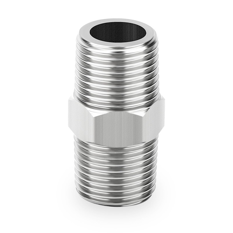 TAISHER 10PCS 304 Stainless Steel Pipe Fitting, Hex Nipple, Coupling,