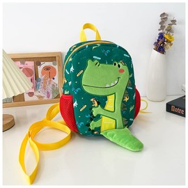 DB Dinosaur Toddler mini backpack with leash,children Kids baby harness bookbag (Green)