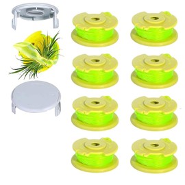 WEZCHUGHAOL String Trimmer Spool Replacement, 0.080 inch Line, 11 ft, 8 Spools with 2 Caps, Compatible with Ryobi One+ 18V, 24V, 40V Trimmers