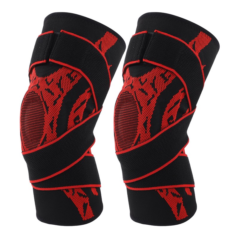2Pcs Elastic Knee Compression Sleeve Breathable Sports Knee Brace for