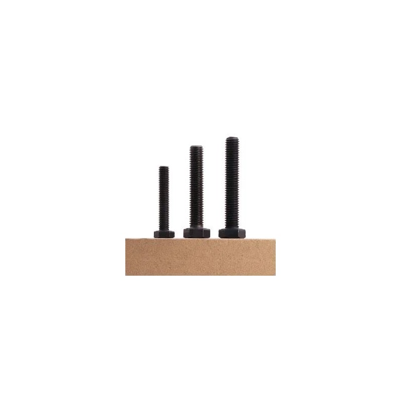 M12-1.75 x 50mm (6 pcs) Black Hexagon Head Bolt, Grade