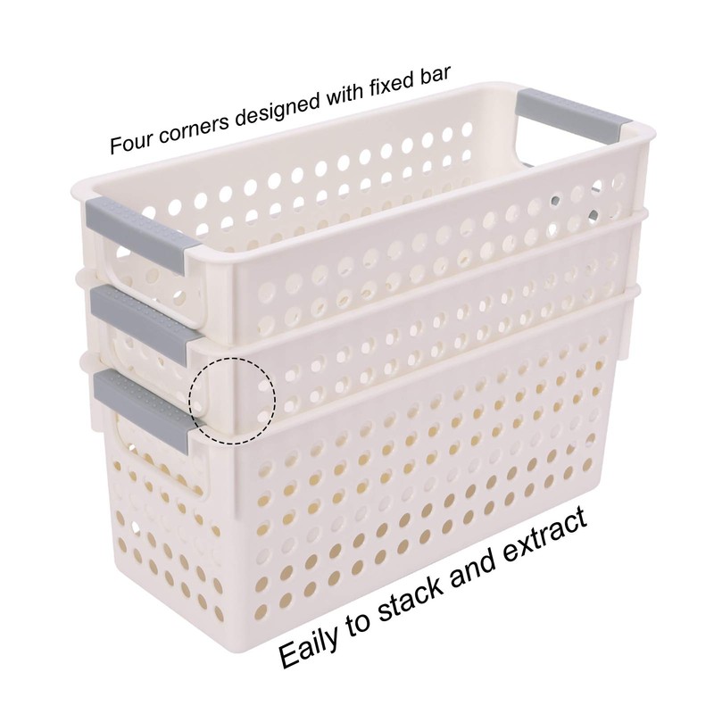 JAKAGO Small Plastic Storage Baskets Kitchen Cupboards Organiser Storage Baskets