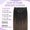 Sindra Clip in Hair Extensions Color #1BT4 Natural Black to
