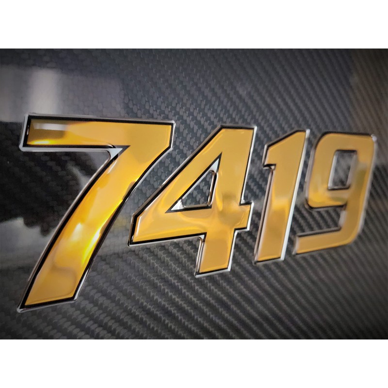 Domed 3D Boat Registration Numbers and Letters Sport Series (Gold/Black
