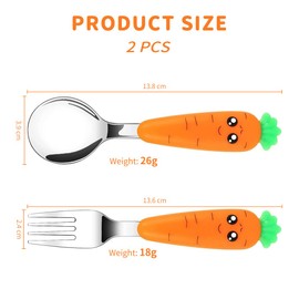 Aililong 2 Piece Baby Cutlery Set from 1 Year - Learning to Eat Cutlery with Fork and Spoon for Toddlers - Baby Spoon - Cutlery Baby for Eating Yourself - Baby Fork and Spoon Set