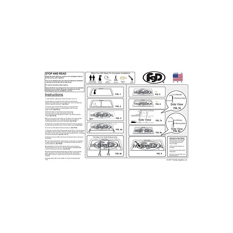 FGD Brand Truck Rear Window Wrap Thin Blue Line American