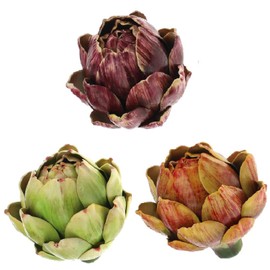 WESAJJ Large Artificial Artichoke Fake Vegetables and Fruits for Home Decoration (3Pcs Color)