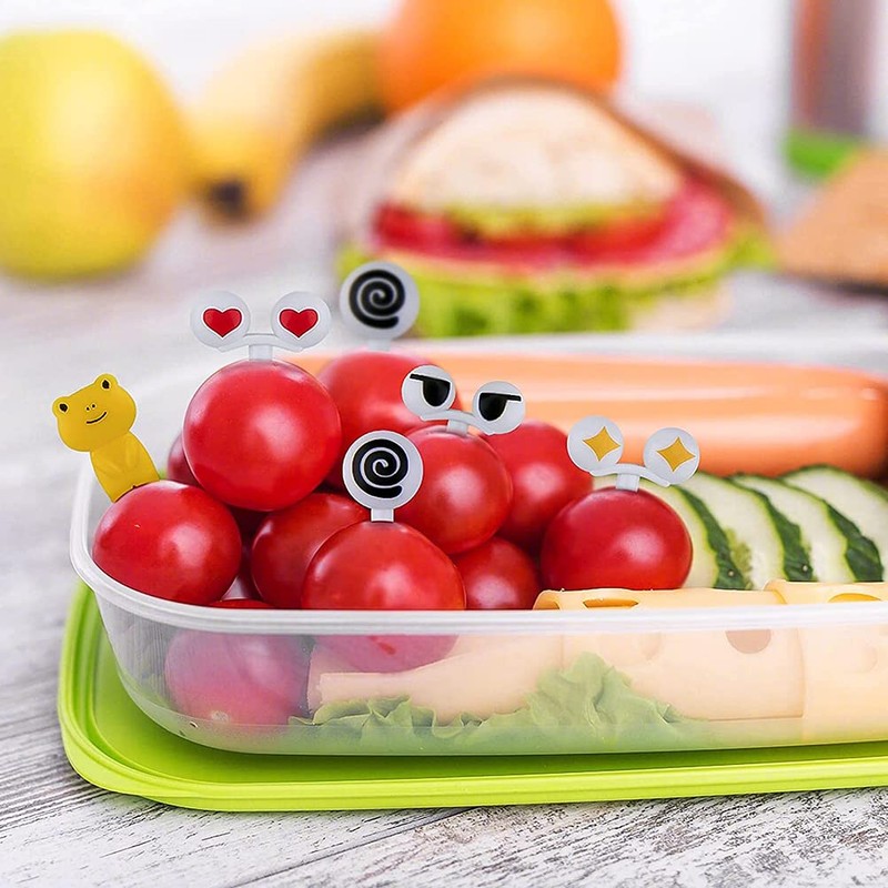 60 Pcs Kids Food Picks, Cute Animals Mini Food Fruit