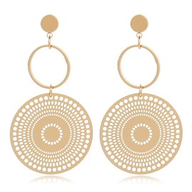 Boho Earrings for Women Trendy Gold Dangle Earrings Vintage Bohemian Indian Country Jewelry Gifts Boho Dress Chic Clothing