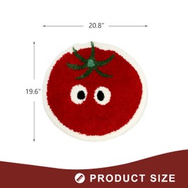 Bonita alfombra de baño de tomates rojos, redonda de frutas, alfombra de microfibra suave y esponjosa, absorbente, de secado rápido, antideslizante, lavable a máquina para fregadero, tina, recámara