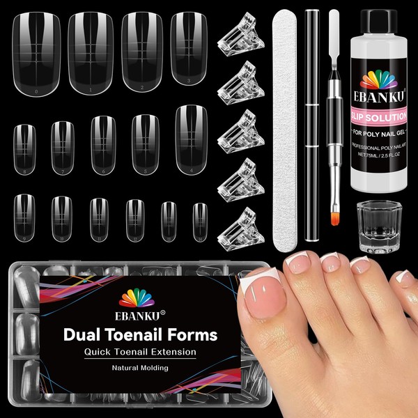 EBANKU 300 Pieces Polygel Tips Nail Shapes for Toes with