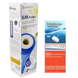 Human-Wellness Prime Inventions EM Puro Water Filter with EM Ceramic, Micro Filtration, High Flow Suitable for Water Swirls, Additional Tabs for Cleaning, Descaling Your Filter Device