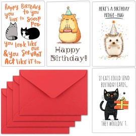 Powerful Funny Birthday Card, Happy Birthday Cards with Envelopes for Friends and Relatives (Cute Cat)