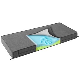 SUNROX Gel Memory Foam Bench Cushion with Ties, Ultra Durable Water Resistant FadeShield Outdoor/Indoor Universal Bench Seat Pads 36 x 14 x 4 inch, Midnight