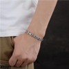 Ushinelit Retro Men’s Link Bracelet Handmade Titanium Stainless Steel Masculine