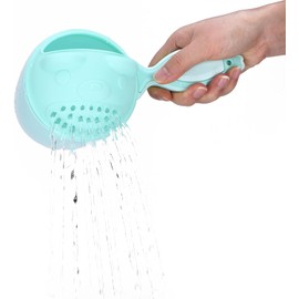 Garosa Champú Rinse Cup para Niños regadera para bebe enjuagador ducha aspersor cuchara de baño Herramienta de Protección de Baño Flusher(Verde)